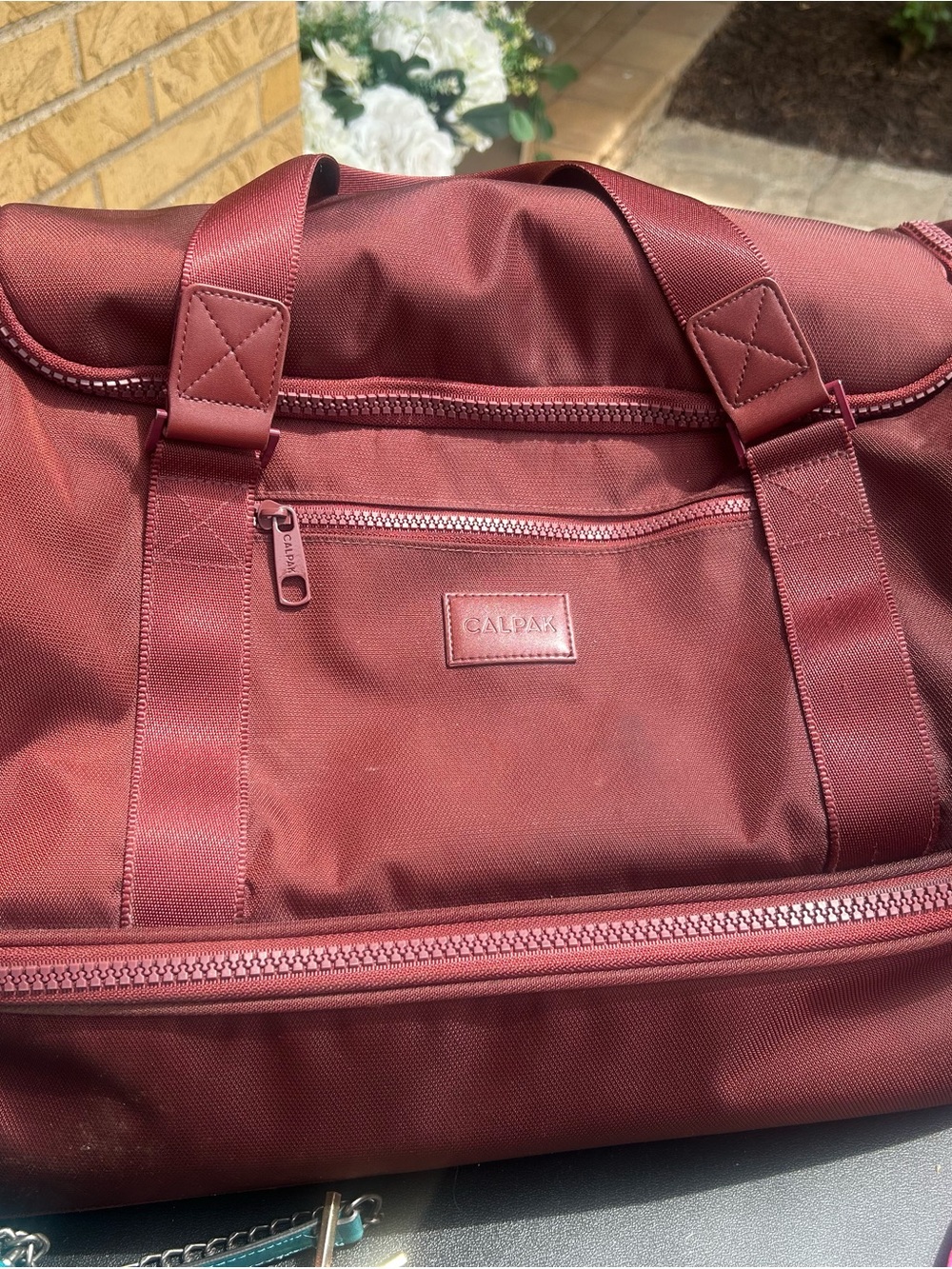 Calpak Men's Maroon Travel Duffel Bag